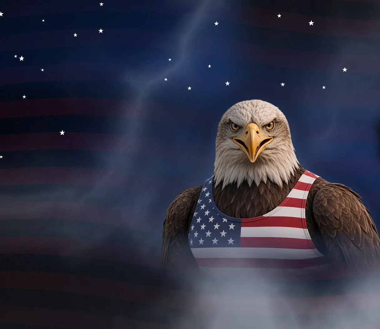 Aetos the bald eagle, host of Talons and Smoke